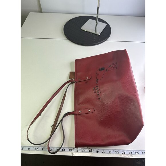 DAMAGED - COACH Snoopy Red Tote Bag F37273 Red - Picture 9 of 9